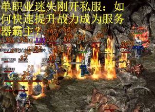 单职业迷失刚开私服：如何快速提升战力成为服务器霸主？