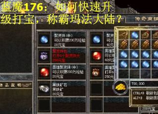 蓝魔176：如何快速升级打宝，称霸玛法大陆？